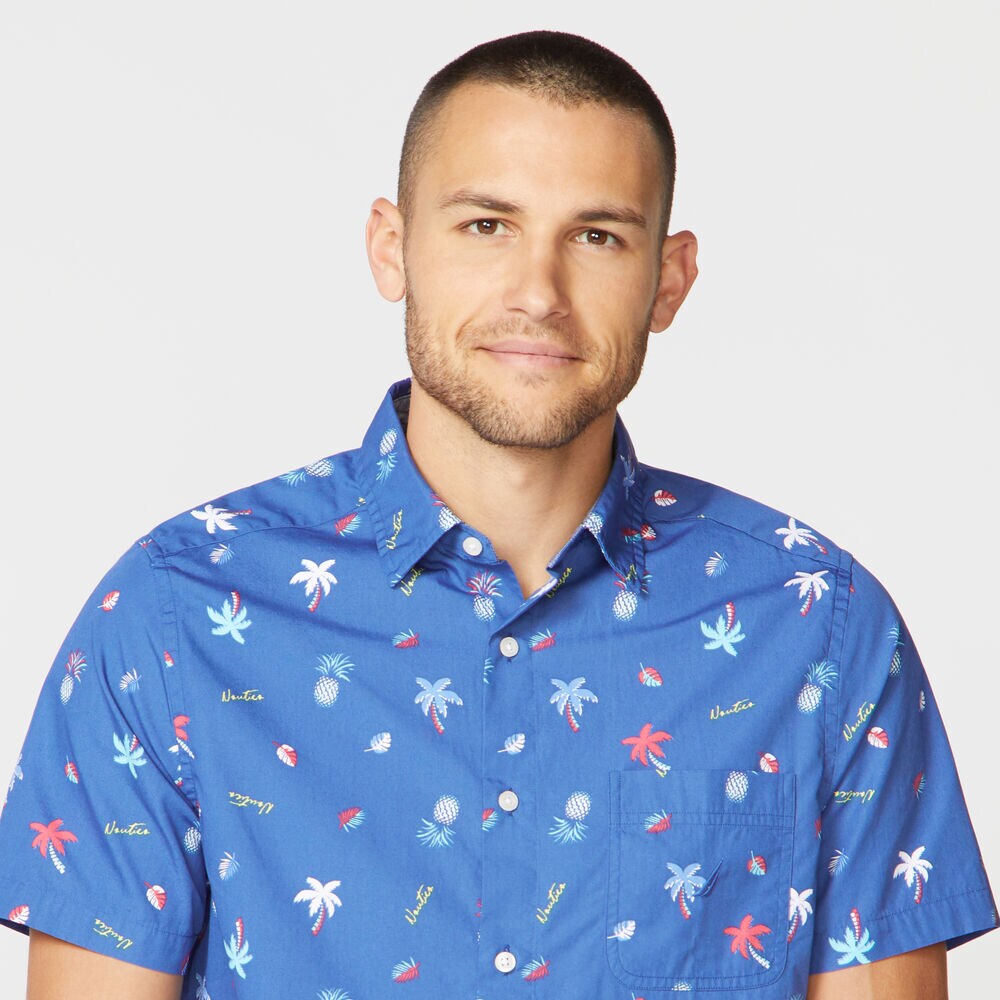 TROPICAL PRINT SHORT SLEEVE SHIRT,Limoges,large