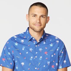 TROPICAL PRINT SHORT SLEEVE SHIRT,Limoges,large