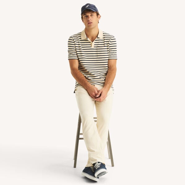 Classic Fit Striped Pocket Polo