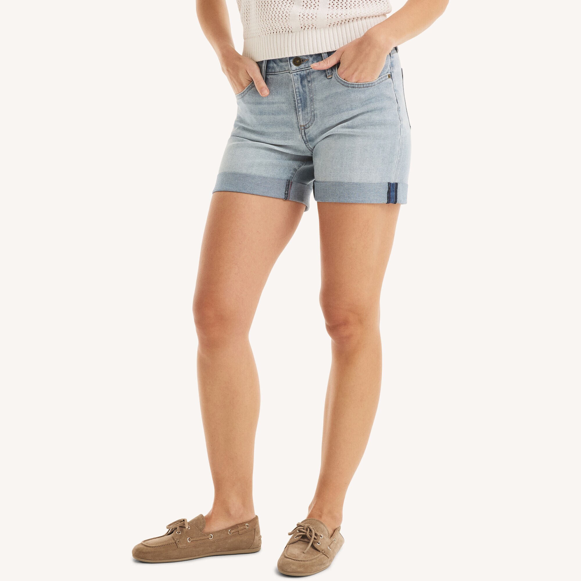 Cuffed Denim Short,Ocean Depth Heather,large