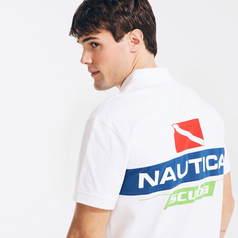 REISSUE CLASSIC FIT BACK-GRAPHIC POLO,Bright White,large