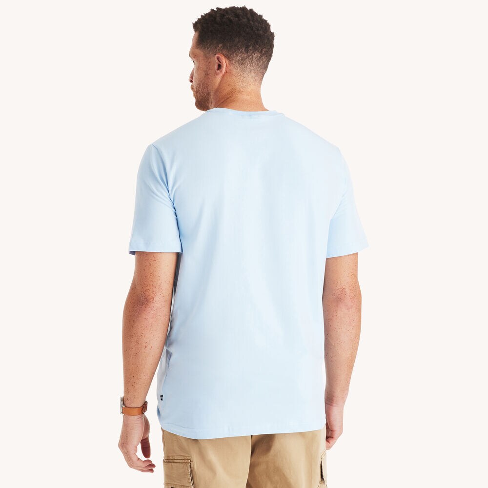 Big & Tall Pocket T-Shirt,Azure Blue,large