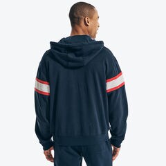 COLORBLOCK QUARTER-ZIP HOODIE,Navy,large