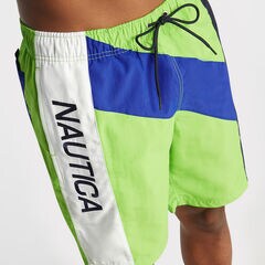 8" DIAGONAL PIECED QUICK-DRY SWIM,Freshlime,large
