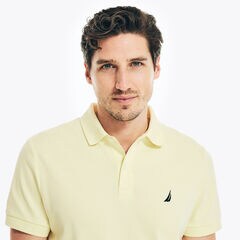 SLIM FIT INTERLOCK POLO,French Vanilla,large
