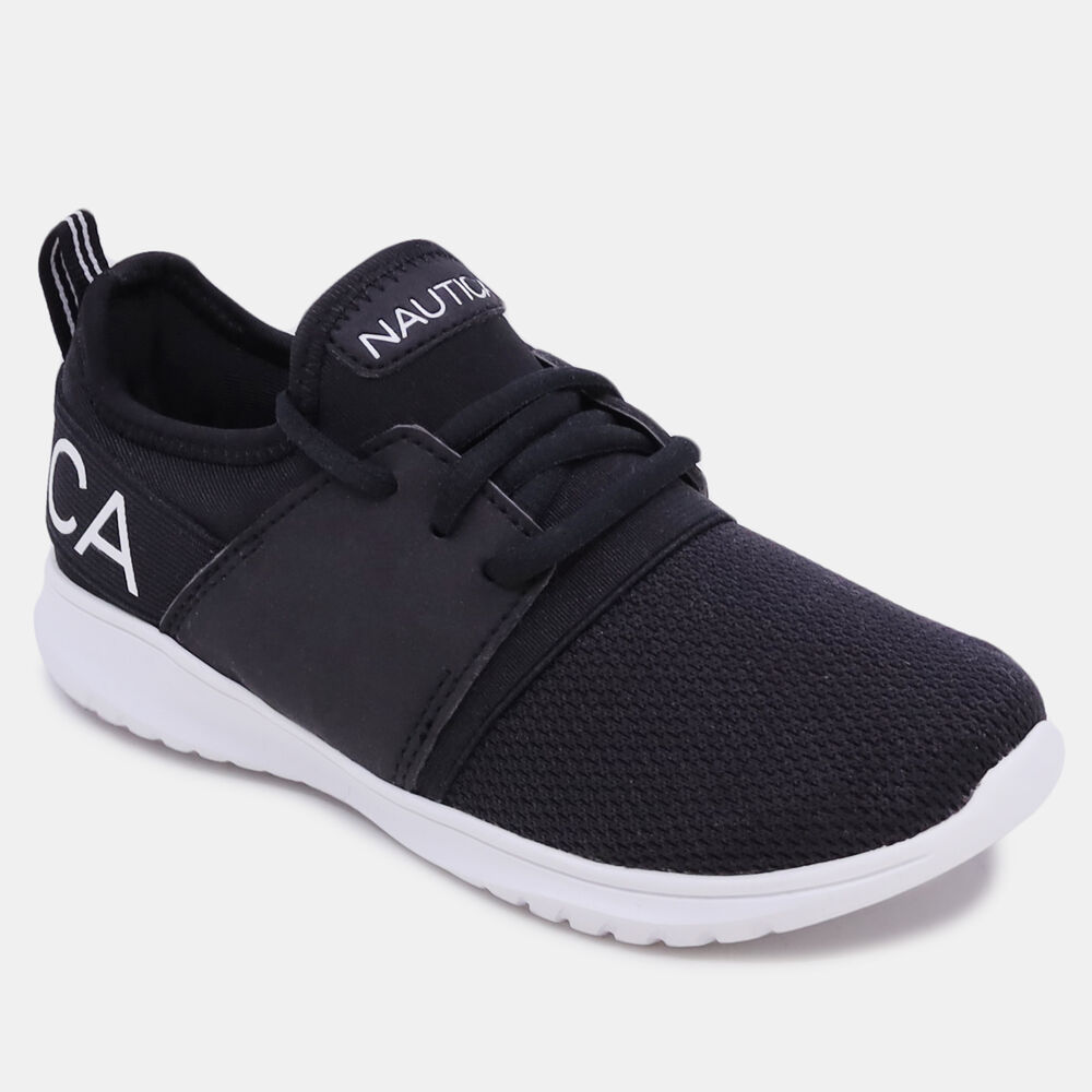 BOYS' LOGO SNEAKER,Black,large