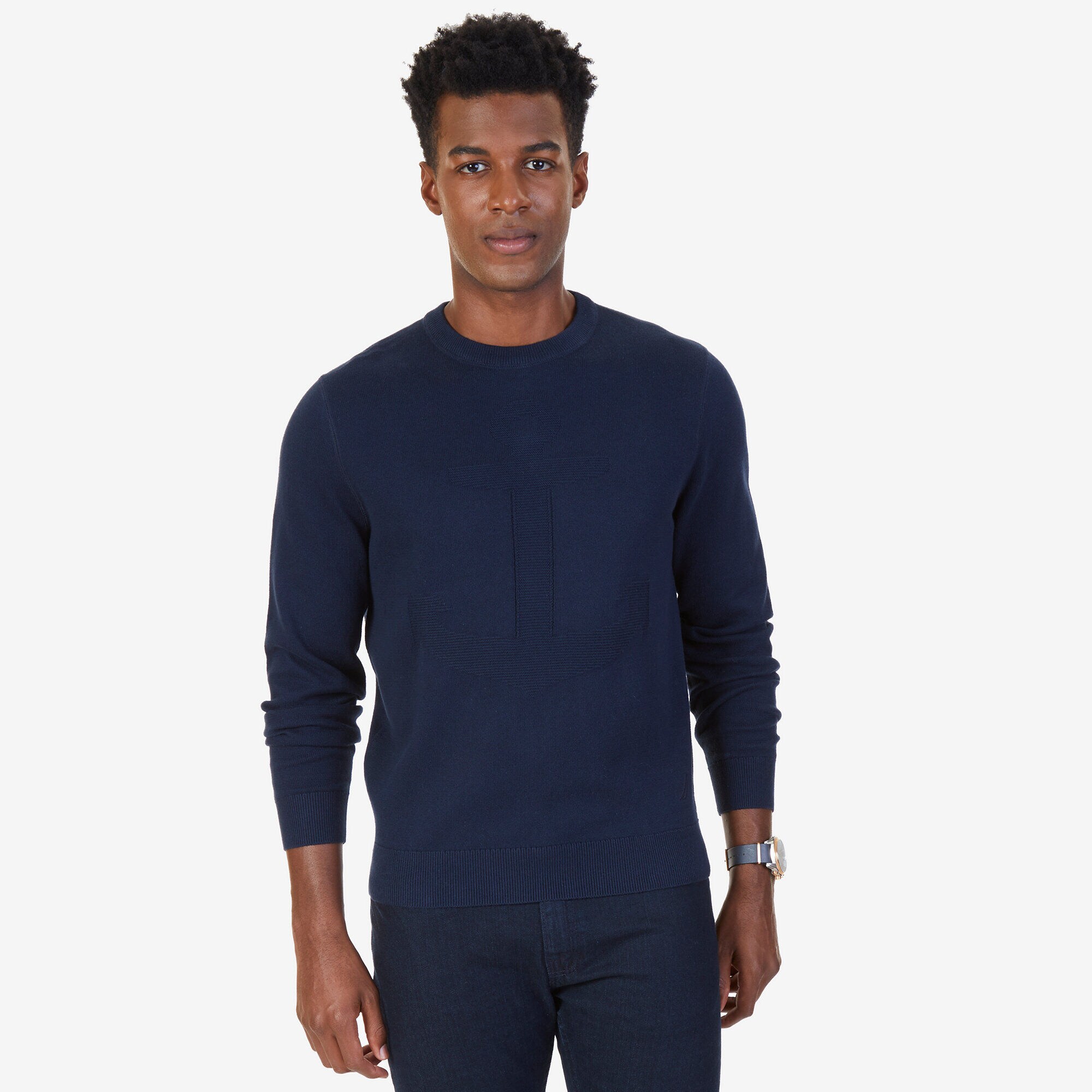 Anchor Sweater,Navy,large