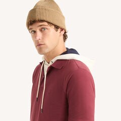 Classic Fit Long-Sleeve Polo,Faded Orange,large