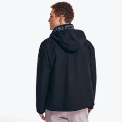 HOODED BOMBER JACKET,True Black,large