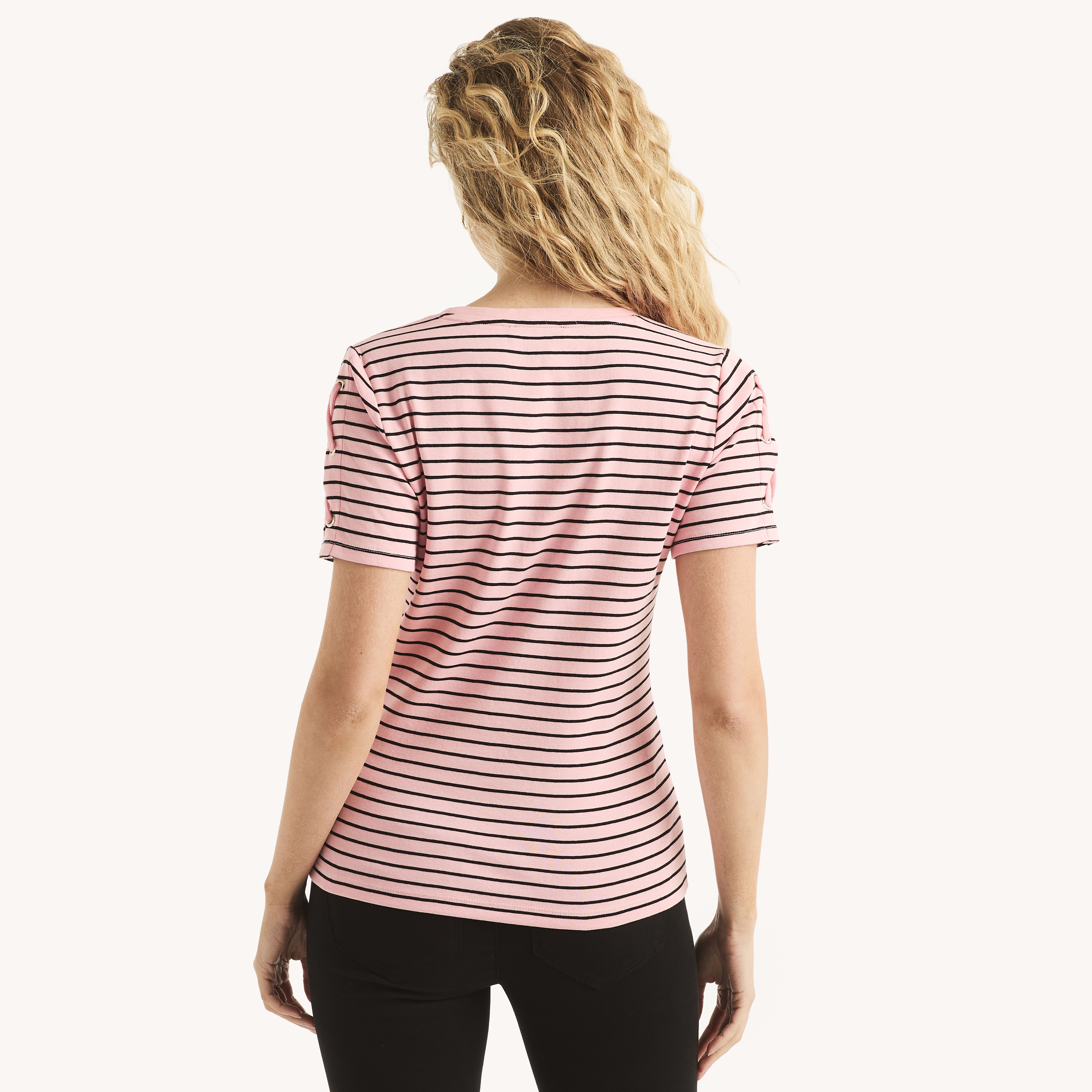Striped Lace-Up T-Shirt | Nautica