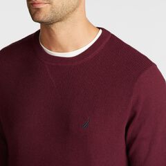 NAVTECH RIBBED-FRONT SWEATER,Royal Burgundy,large