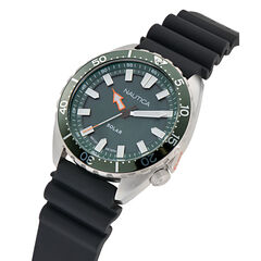 Nautica Vintage Silicone Watch,Black,large