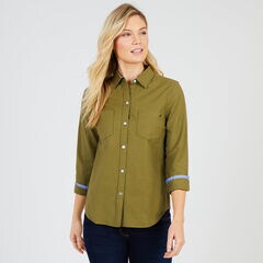 Perfect Classic Fit Button-Down Shirt,Gulf Coast Teal,large