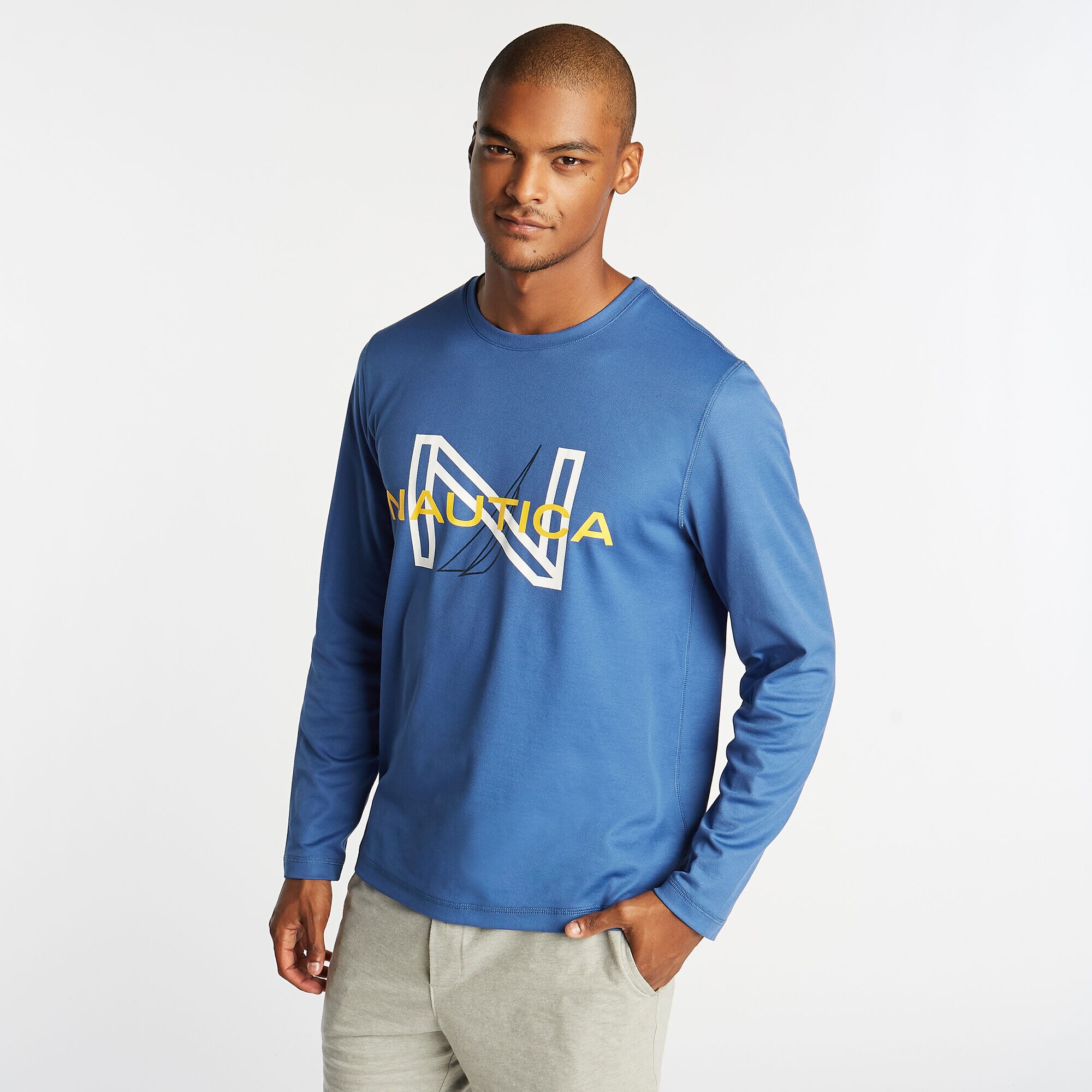 SUPER SOFT LONG SLEEVE TEE,Windsurf Blue,large