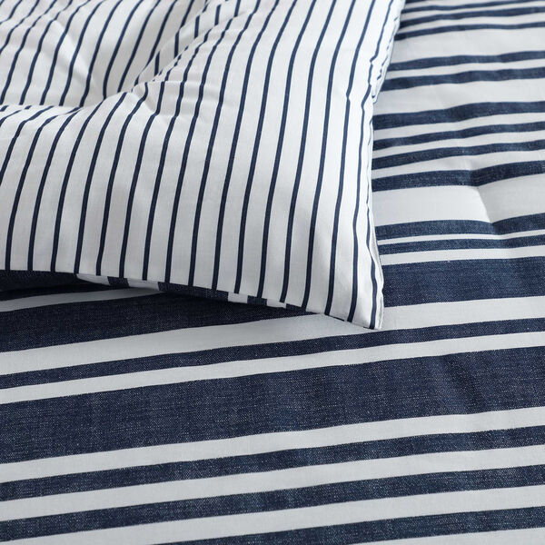 Coastline Stripe Blue King Duvet Cover Set