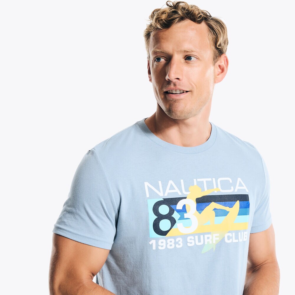 1983 Surf Club Graphic T-Shirt,Reef Blue,large
