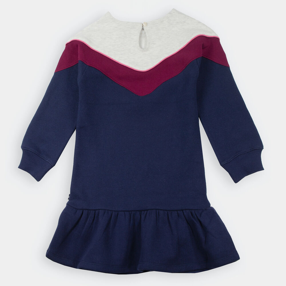 LITTLE GIRLS' CHEVRON DRESS (4-7),Navy,large