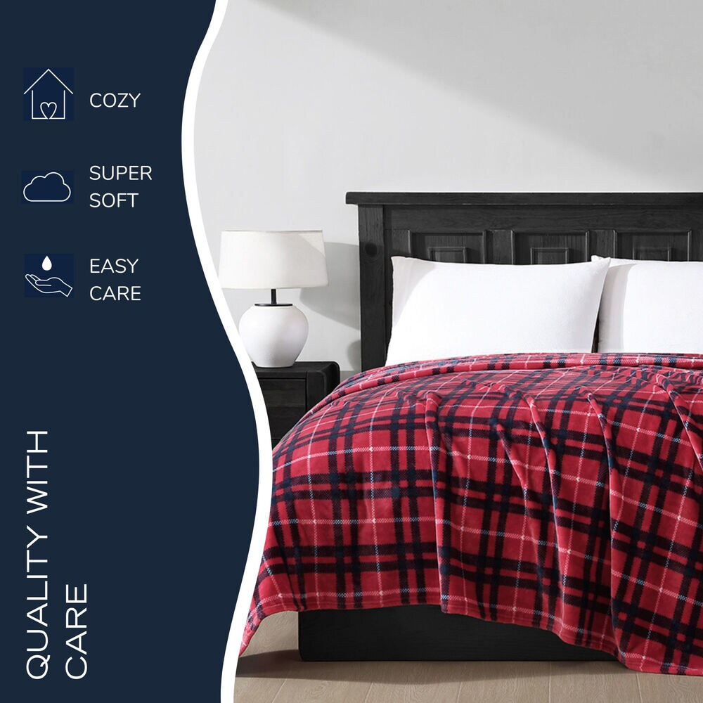 Northsail Plaid Navy Full/Queen Blanket,Bali Bliss,large