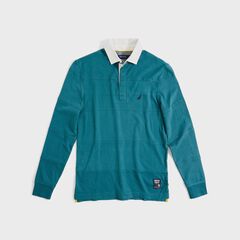 BIG & TALL CLASSIC FIT RUGBY POLO SHIRT,Evergreen,large