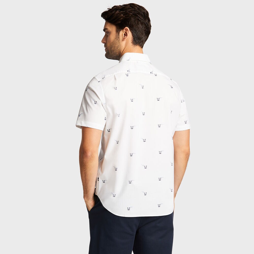 Wrinkle-Resistant Short Sleeve Classic Fit Shirt,Bright White,large