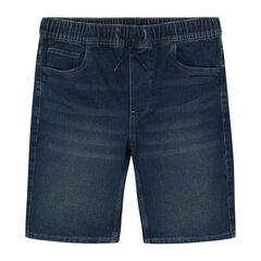 BOYS' PULL-ON DENIM SHORT (8-20),Deep Navy Heather,large