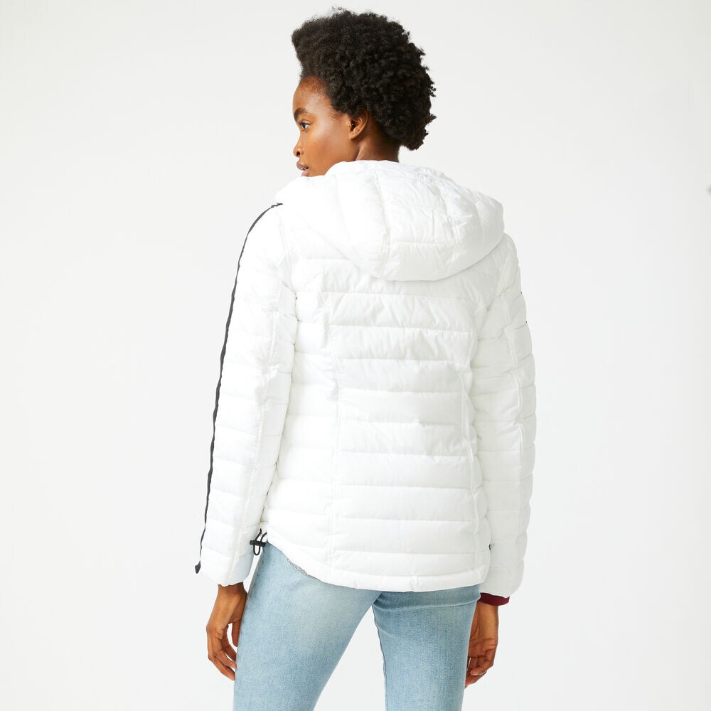 WATER-RESISTANT PACKABLE STRETCH HOODED COAT,Bright White,large