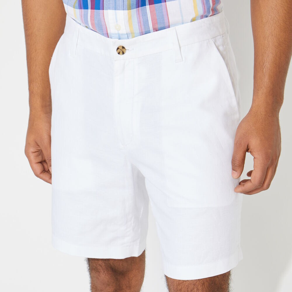 8.5" Linen Blend Short   ,Bright White,large