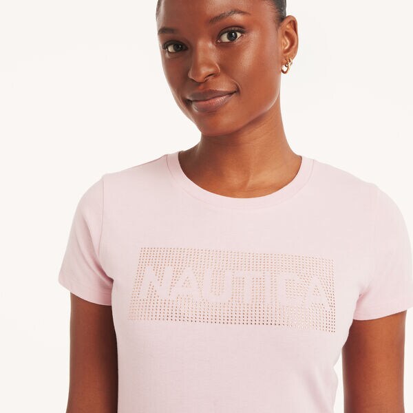 Rhinestone Logo Graphic T-Shirt