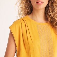Embroidered Crewneck Top,Nautica Yellow,large
