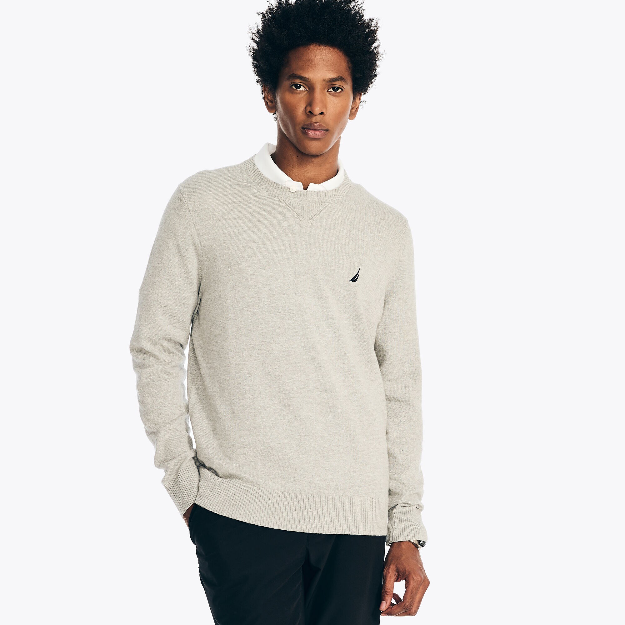 Navtech Crewneck Sweater,Grey Heather,large