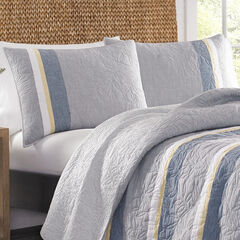 Sea Palms Quilt in Grey,Grey Heather,large