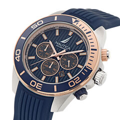 Nautica One Silicone Chronograph Watch,Multi,large