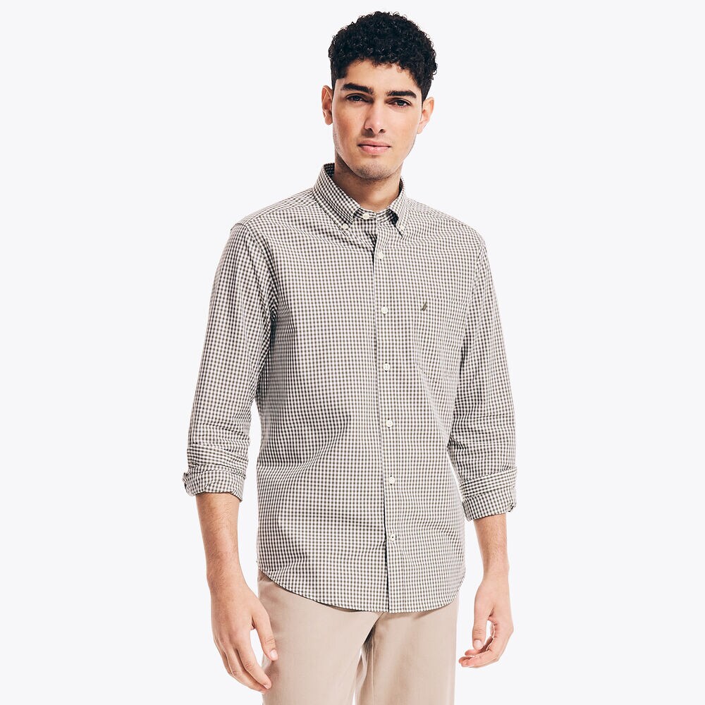 GINGHAM SHIRT,Everglades Green,large