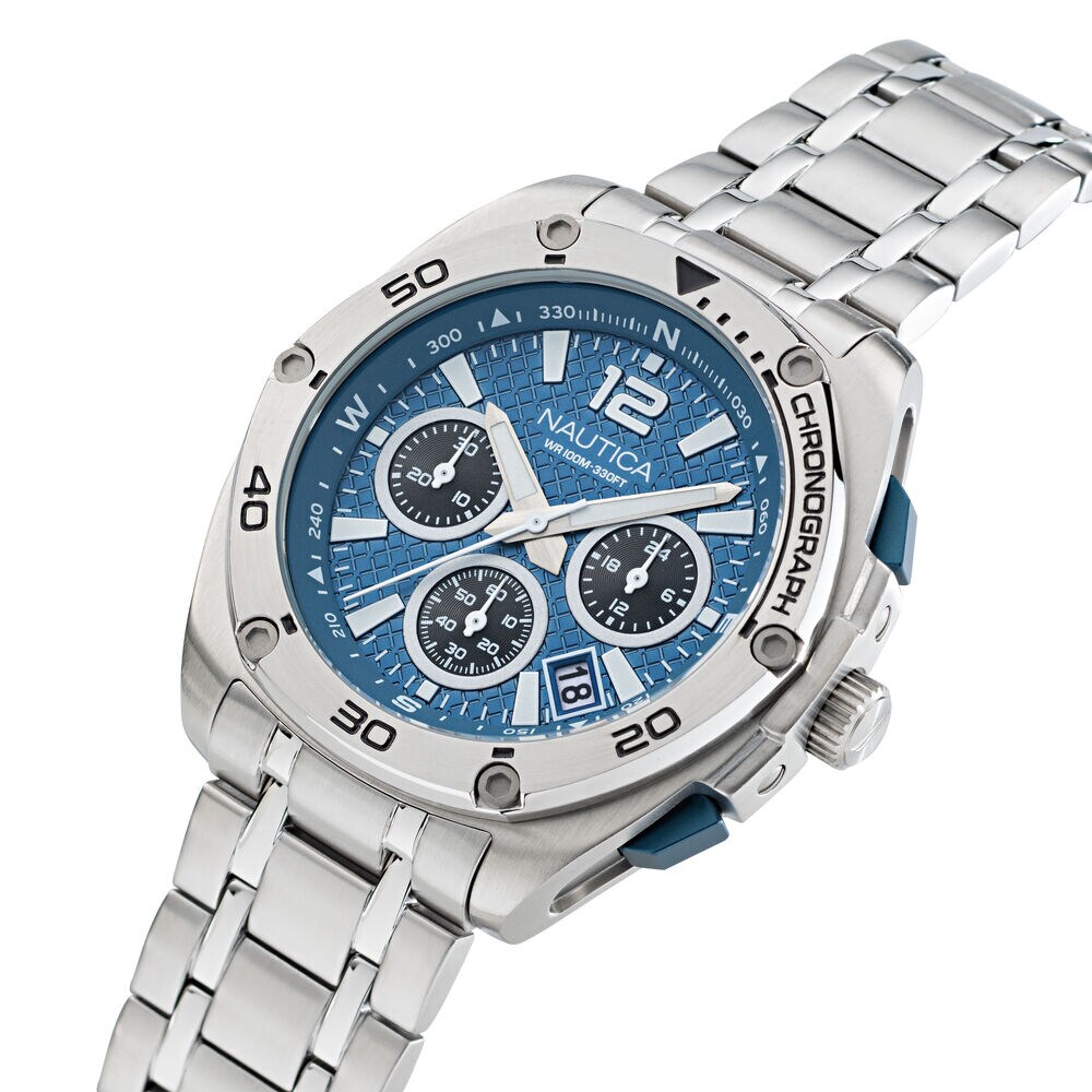 Tin Can Bay Recycled Stainless Steel Chronograph Watch,Multi,large