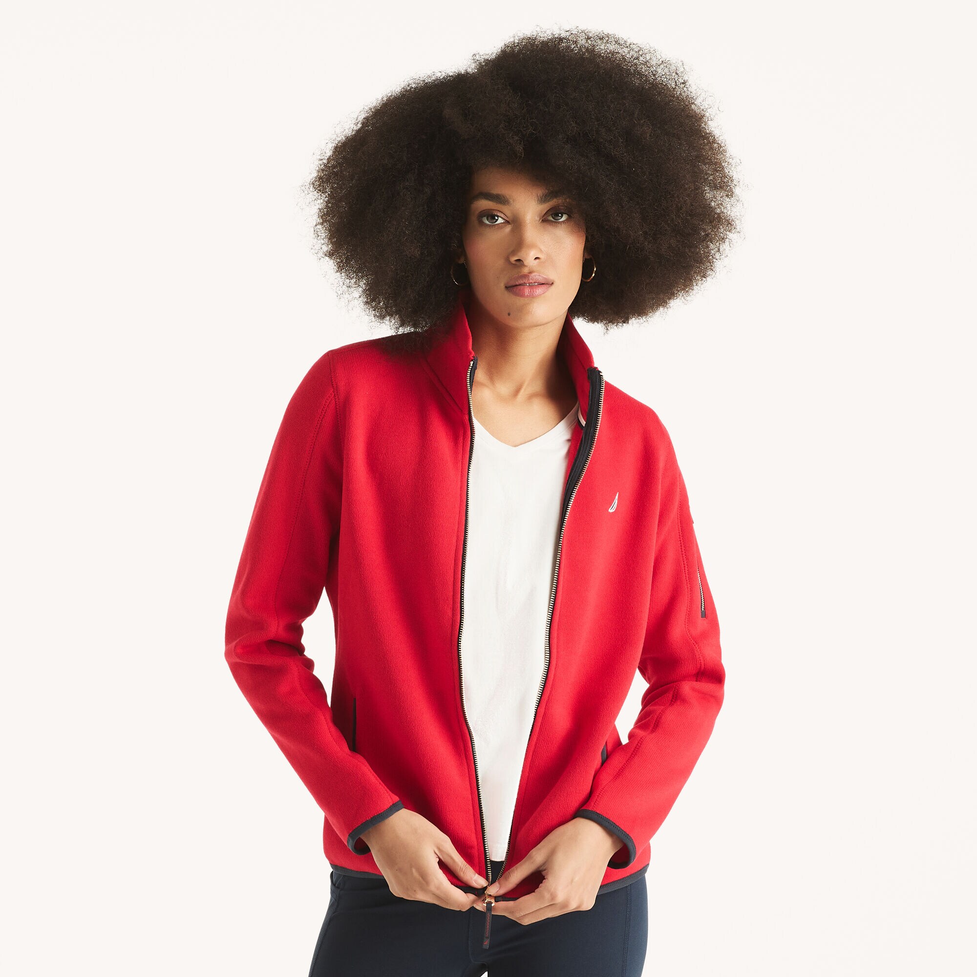Sweater Fleece Jacket,Sailor Red,large