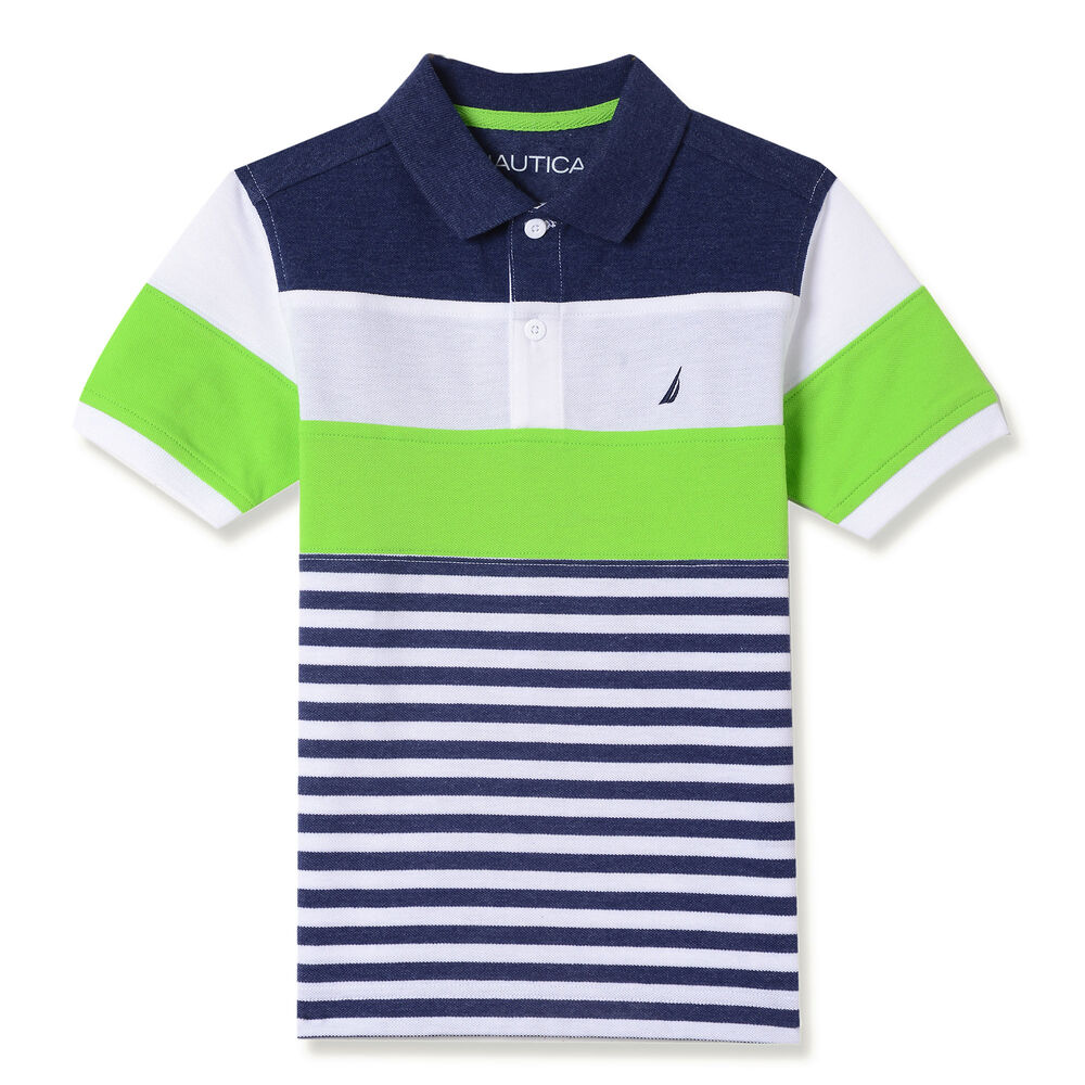 Little Boys' Blake Striped Polo (4-7),Biscay Teal,large