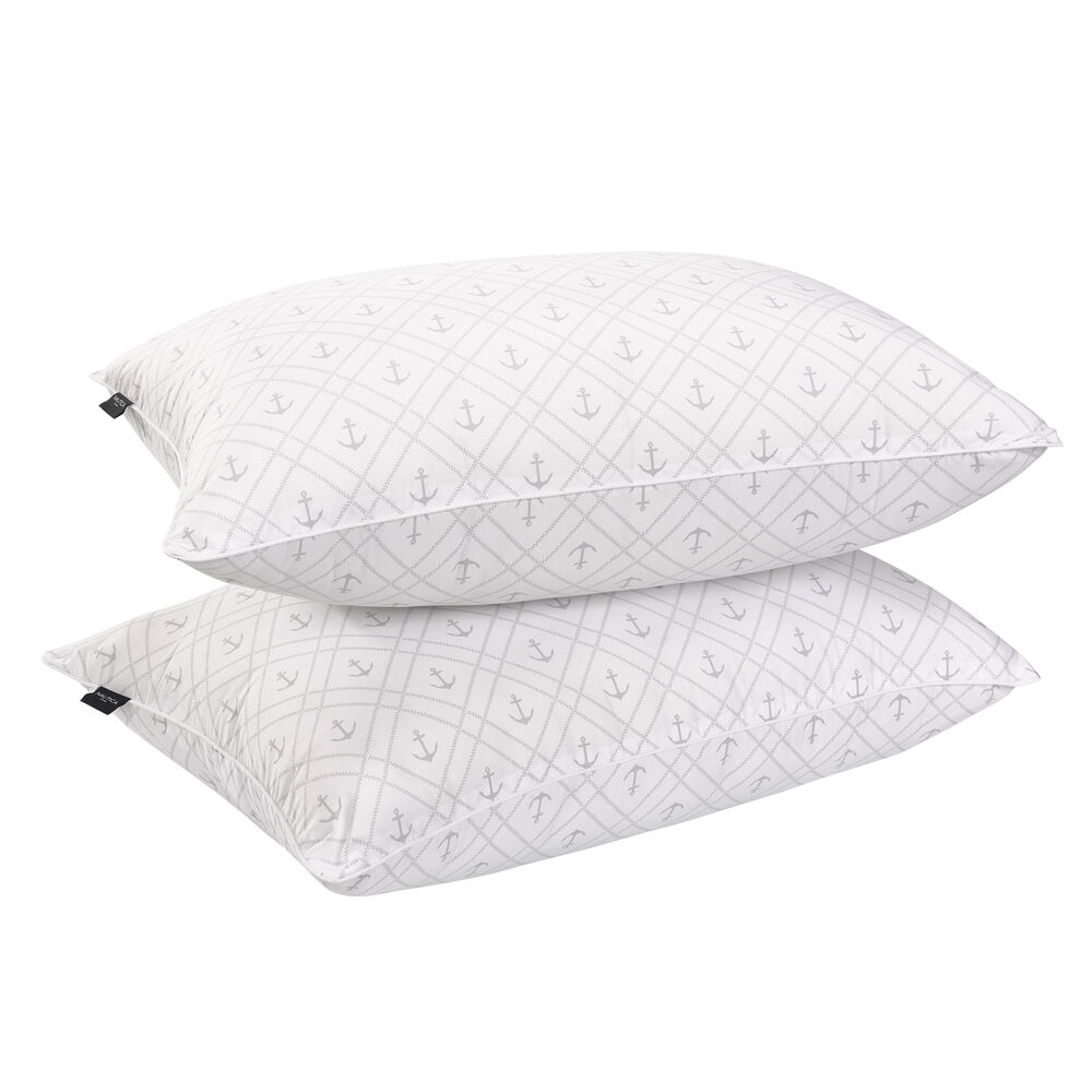 Sleep Max Anchor Print King 2pc Pillows,Vanilla,large