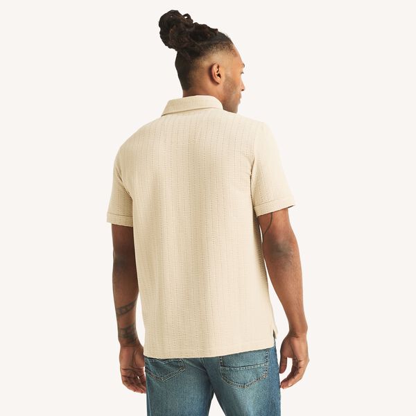 Classic Fit Seersucker Button-Front Polo