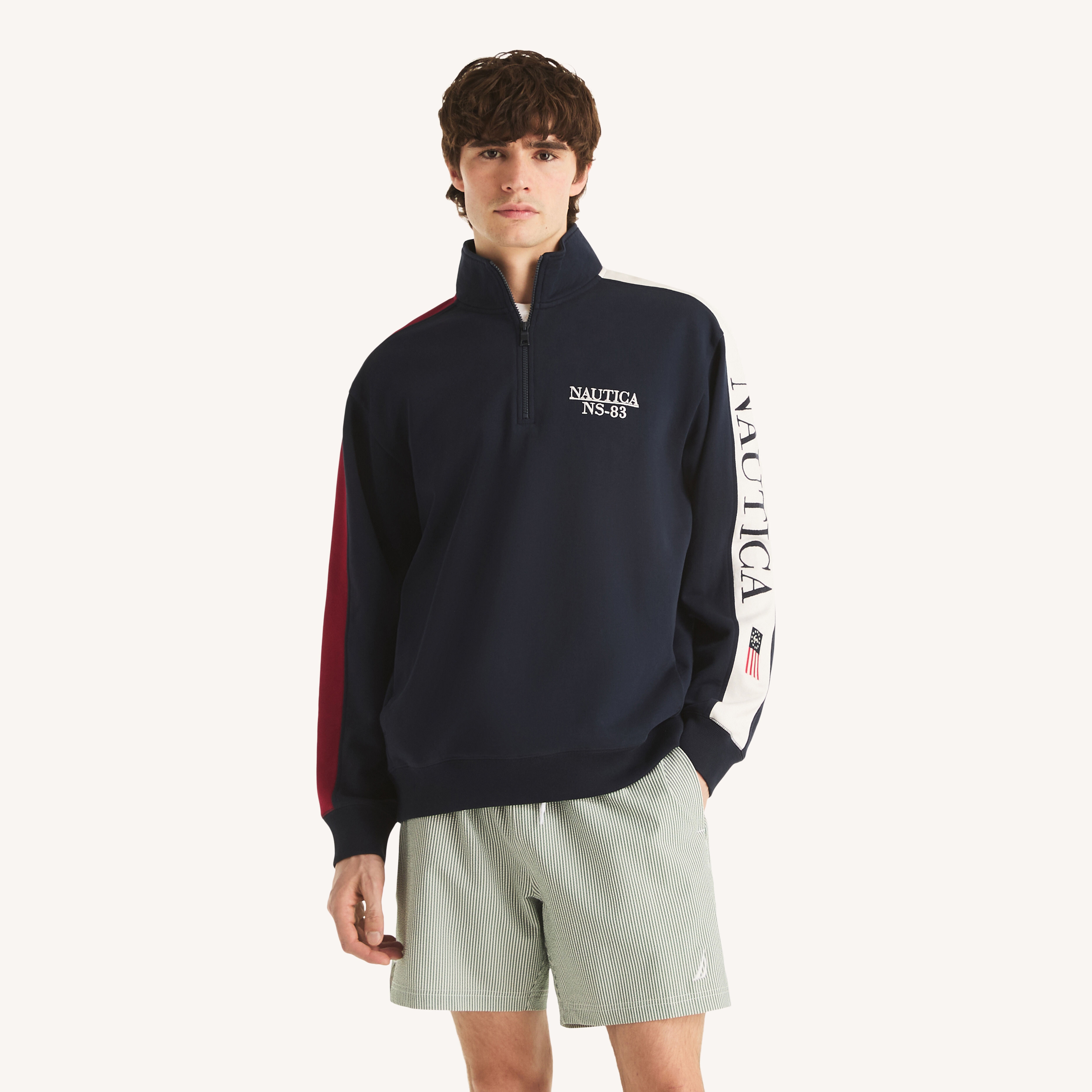 Colorblock Quarter-Zip Mock-Neck | Nautica