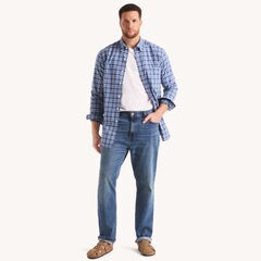 Big & Tall Plaid Shirt,Nite Sea Heather,large