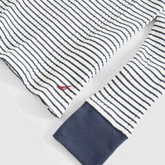 STRIPE COLORBLOCK RIB-KNIT TOP,Marshmallow,large