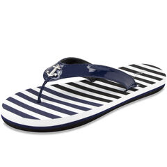 Leeward Anchor Flip Flop,Navy,large