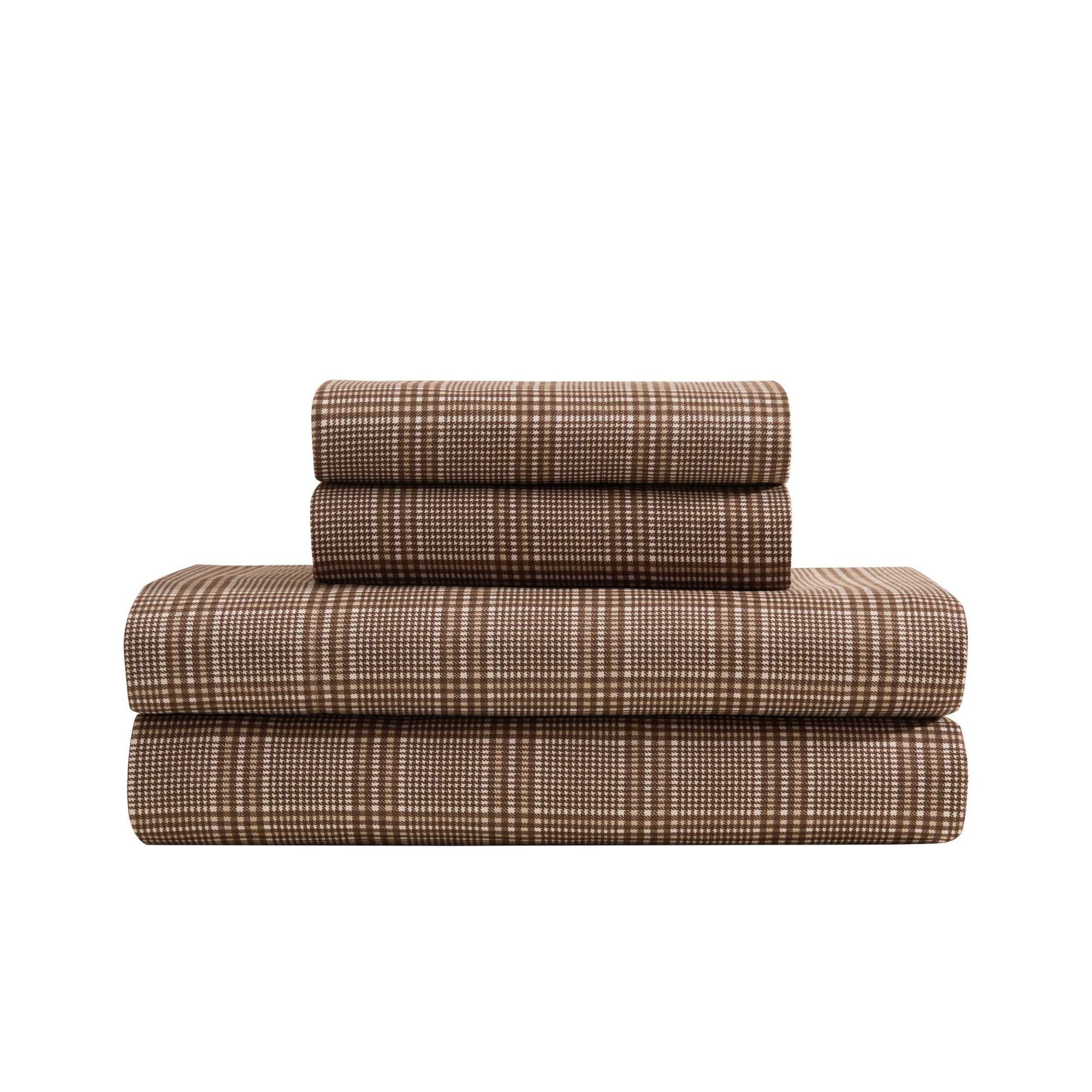 Declan Beige Plaid Queen Sheet Set ,Vicuna,large