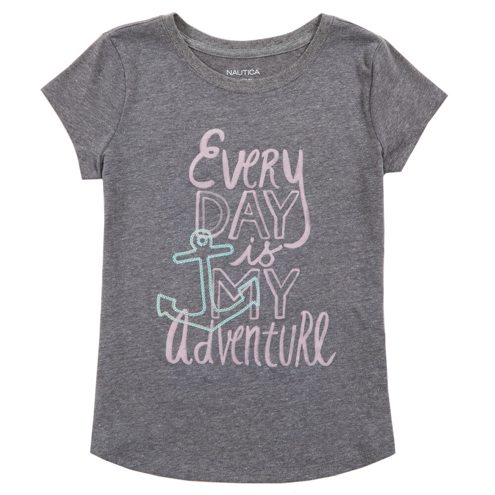 Girls' Everyday Adventure Tee (8-16),Gunmetal Grey,large