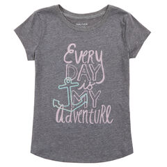 Girls' Everyday Adventure Tee (8-16),Gunmetal Grey,large