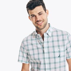 NAVTECH PLAID SHORT-SLEEVE SHIRT,Shaded Spruce,large