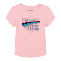 Little Girls' Love With All Your Heart T-Shirt (4-6X),Sunguard Red,large