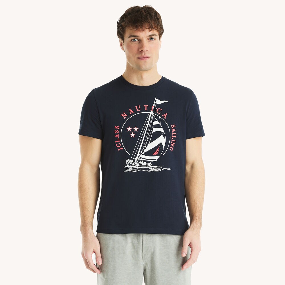Sailing Graphic T-Shirt,Navy,large