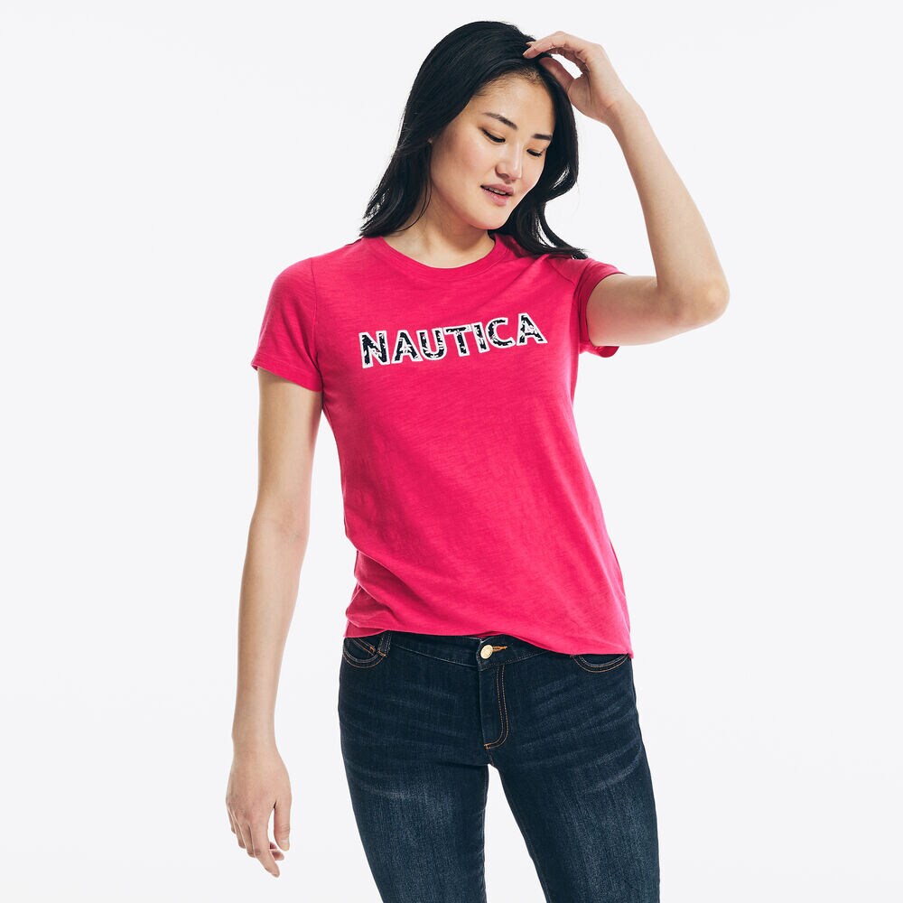 PRINTED LOGO GRAPHIC T-SHIRT,Cradle Pink,large