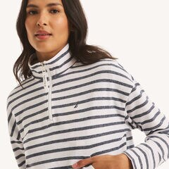 Striped Quarter-Zip,Bright Cobalt,large